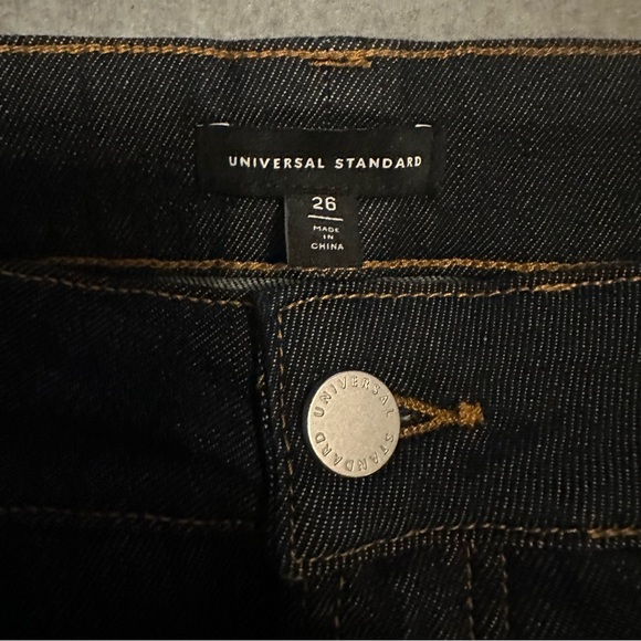 Universal Standard Stevie High Rise Cuffed Straight Jeans dark indigo size 26 - Picture 9 of 11